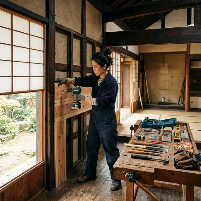 古民家をDIYリノベーションする様子