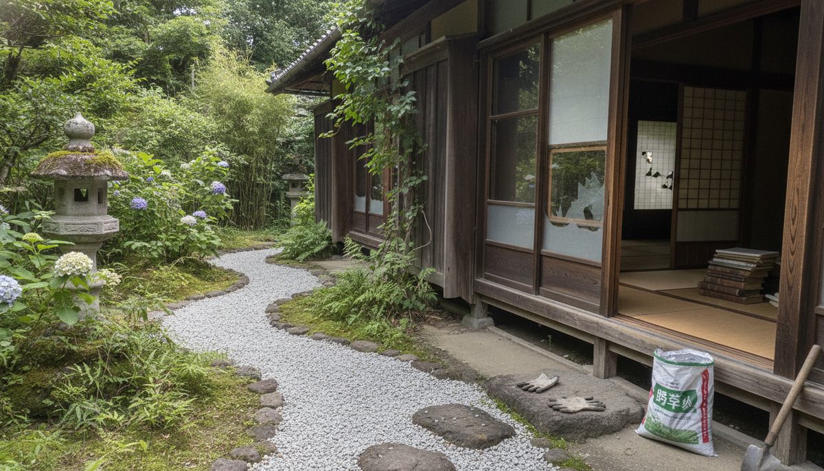 結論から言うと「防草砂利」は古民家DIYの救世主だった!|防草砂利を庭に敷いたら雑草が激減した話【古民家DIYの全記録】