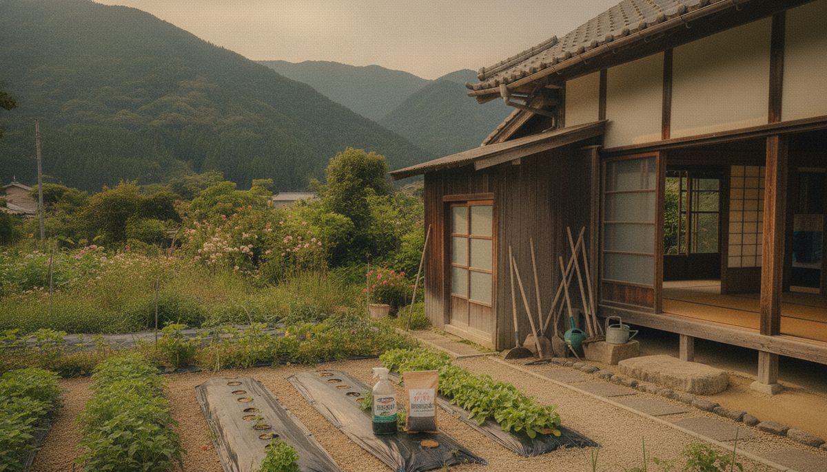液体と粒剤の除草剤を並べた比較
