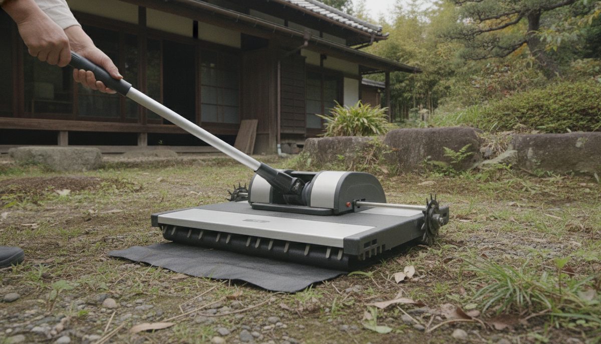 雑草対策の使用場面のイメージ(今の世代のやり方は『物理防御』と『スマート除草』の組み合わせ)